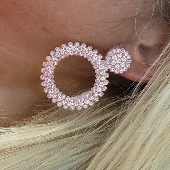 COQUETTE SPARKLE DROP HOOP ILLUSION EARRINGS - Picture 1 of 7